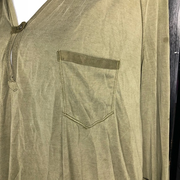 Free People Army Green Pocket Loose Top Size Small - Picture 3 of 5